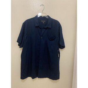 NWT INC International Concepts Blue Short Sleeve Button Up Sz XL Business Casual